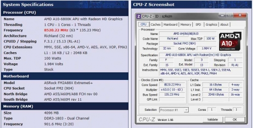 AMD A10-6800K不仅拥有更为强大的处理器与3D性能，更是一位超频高手，创造出8.5GHz的惊人频率。